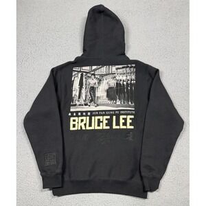 Bruce Lee Hoodie Mens Large Black Fleece Pullover Heavy Cotton Graphic